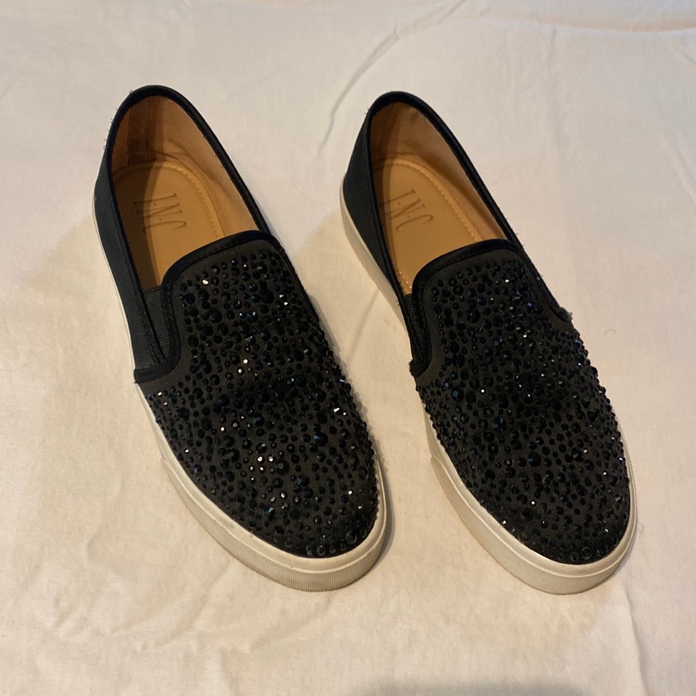 Black gem covered INC shoes. Like new condition. Fits true to size